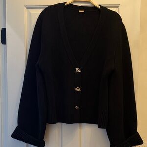 Cult Gaia Black Buttoned Cardigan